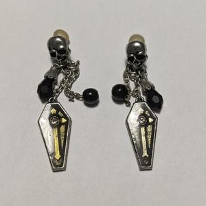 Alchemy Skull and Coffin Earrings